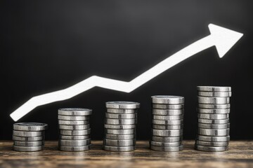 Rising stacks of coins