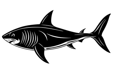 Fototapeta premium Clean and scalable fish vector illustration perfect for aquatic-themed designs, seafood branding, marine education materials, and creative digital projects. Easily editable and ideal for use in logos,