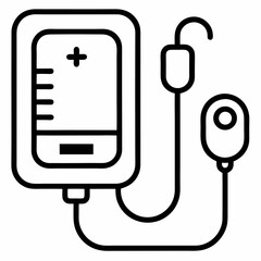blood pressure monitor outline icon on white background