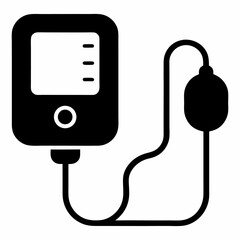 blood pressure monitor silhouette icon on white background