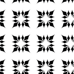 Abstract geometric pattern with crosses, stripes, lines. Seamless vector background. White and black ornament. Modern reticulated graphic design.