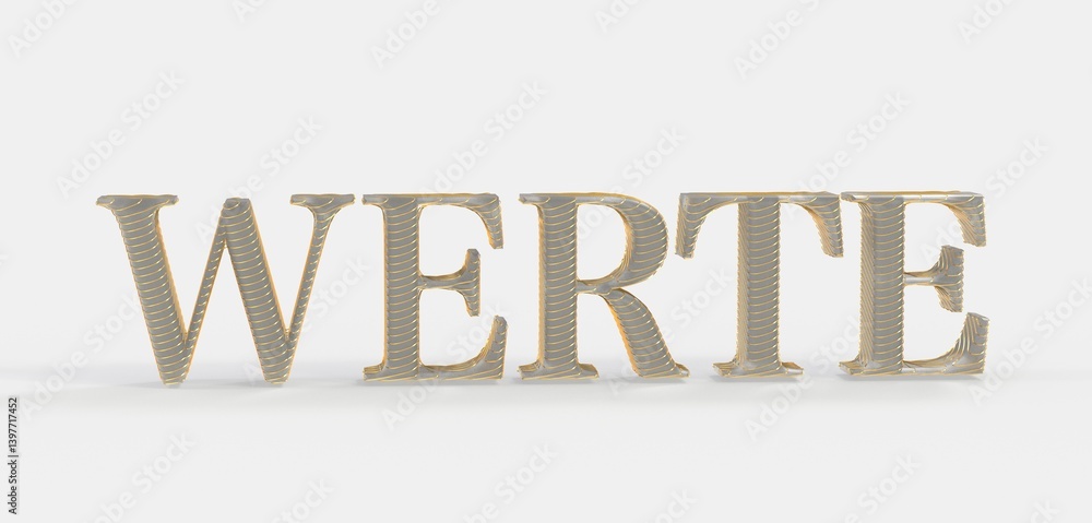 Fototapete high-quality 3d rendering of the german word 'werte' meaning values. ideal for concepts related to e