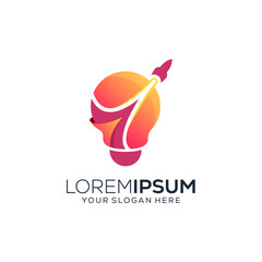 Obraz premium Abstract bulb rocket logo design