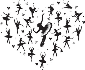 Heart Ballerina, Dancer Girl Heart, Heart Dancer