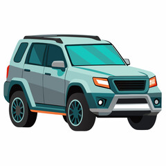 blue car isolated on white