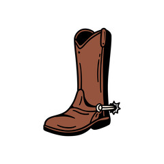 shoes cowboy illustration for mascot, logo, template design, etc