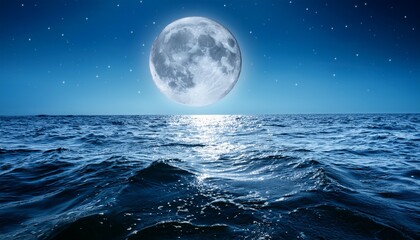Water surface at full moon