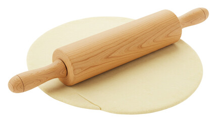 Isolated Rolling Pin and Dough
