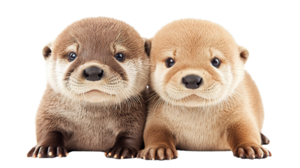 Playful otter pups natural habitat wildlife photography aquatic environment close-up adorable companionship