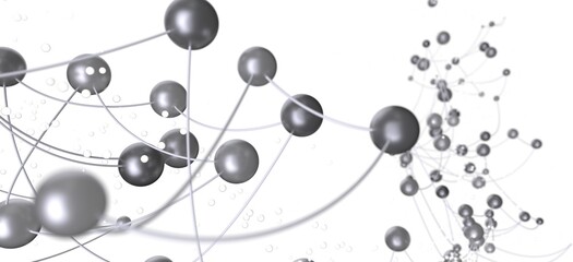 Stock photo of an abstract network connection with silver spheres and lines. Perfect for...