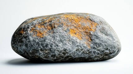 Rough, round stone with world map design