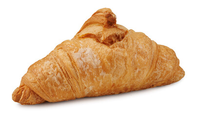 fresh baked croissant isolated on white background