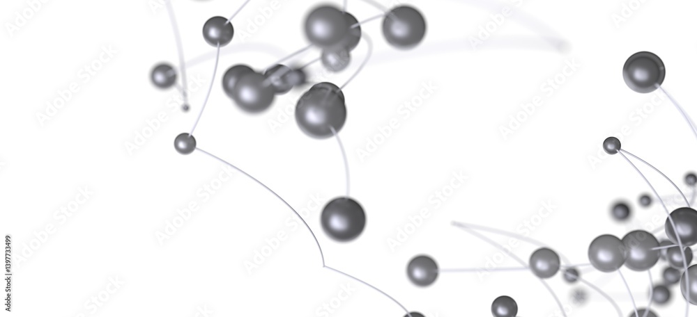 Poster modern abstract background image of connected spheres. ideal for technology, network, and connection