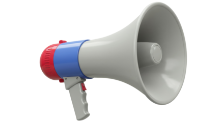 Isolated Red White and Blue Megaphone