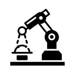 Robotic Arm Icon Design Pouring Industrial Liquid