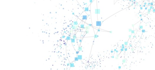 Futuristic technology background with network nodes.  Ideal for AI, digital, and connection concepts.