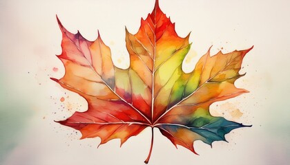 A vivid maple leaf illustration showcasing natures beauty in autumn colors.