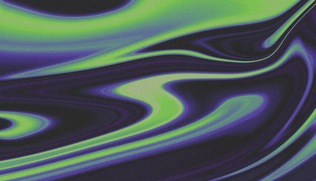 Purple Green Black Abstract blurred grainy gradient background texture. Digital grain dust soft noise effect. Fluid colors. For web header or banner design