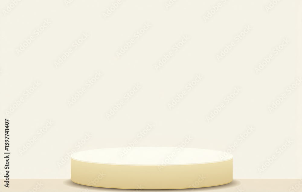 Poster simple beige podium is set against minimalist background, perfect for product display. neutral tones