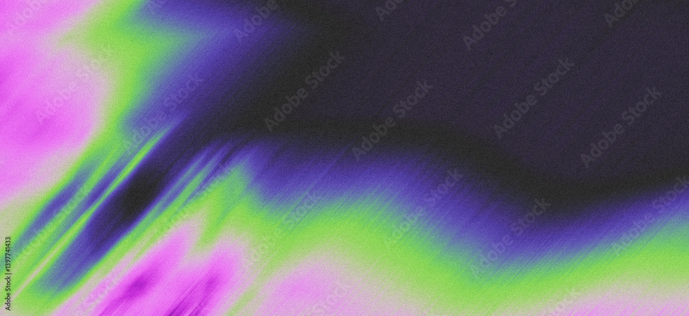 Poster pink purple green abstract blurred grainy gradient background texture. digital grain dust soft noise
