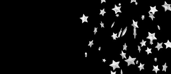 Stars - Holiday golden decoration, glitter frame isolated -