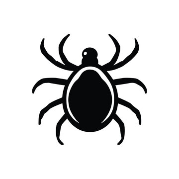 black tick insect on white background clip art preview