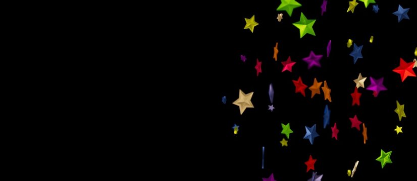 Stars - Holiday golden decoration, glitter frame isolated - - colourful