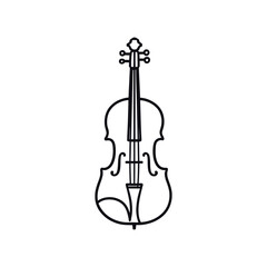 Fototapeta premium Violin Icon Minimalist Line Drawing of a Violin – Elegant Representation of Classical Music Vector Illustration