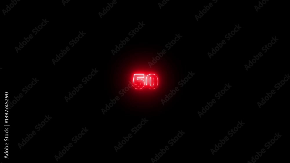 Poster count down from 0 to 100 on ,number counter loading bar animation of neon 0 to 100, 0 to 100 percent