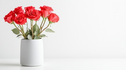 Fototapeta premium Roses in White Vase Still Life