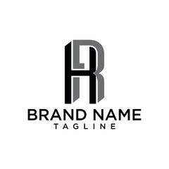 monogram at letter HR line art geometri modern logo	