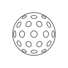 Ball close up for pickleball, golf line icon. Equipment for sport game. Vector illustration