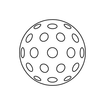 recommend clip art: Ball close up for pickleball, golf line icon. Equipment for sport game. Vector illustration