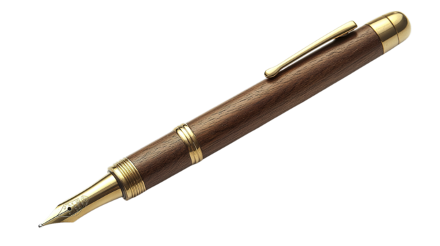 Elegant fountain pen writing action office space still life professional environment close-up view creativity concept