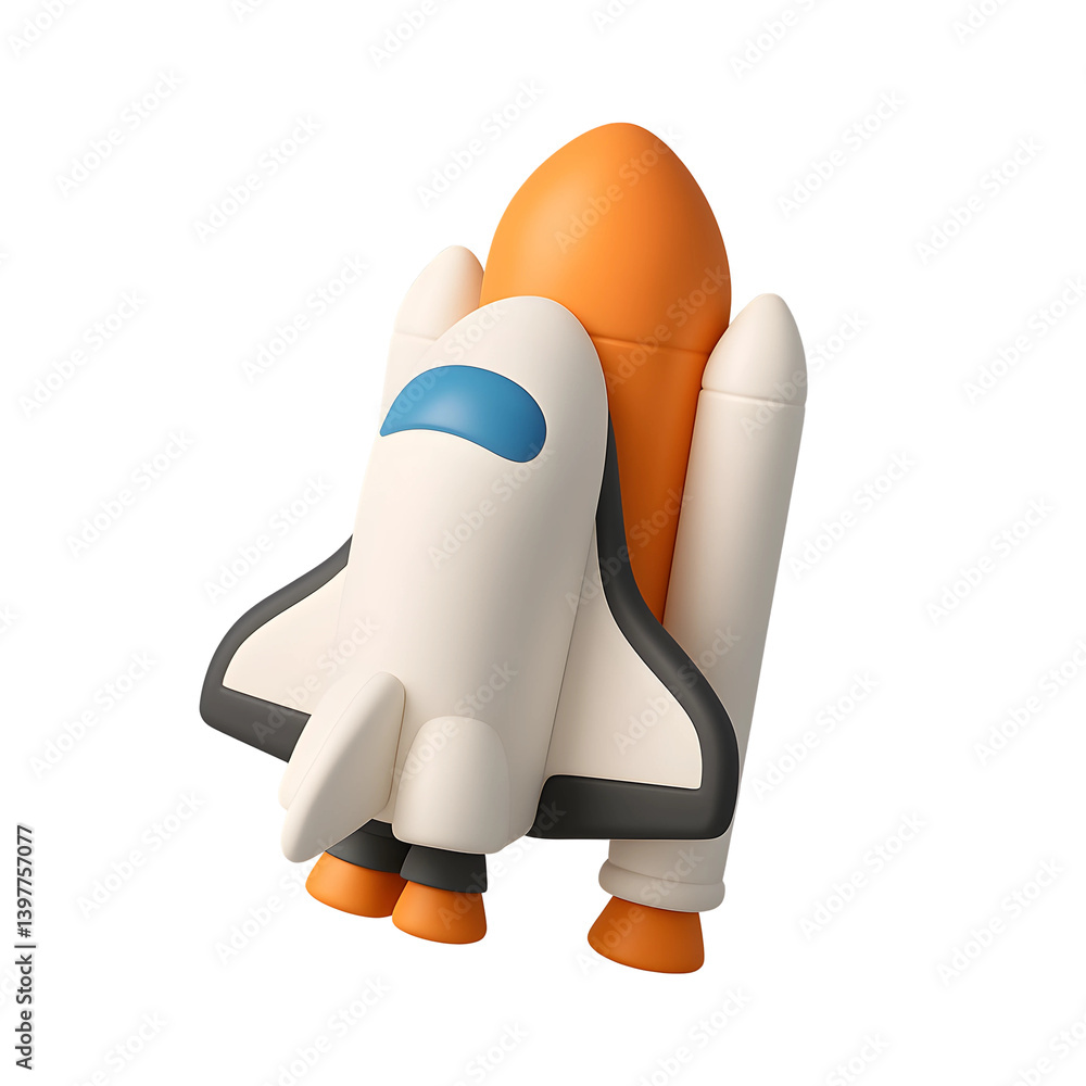 Poster 3d rocket icon with transparent background designed for educational projects and space-themed graphi