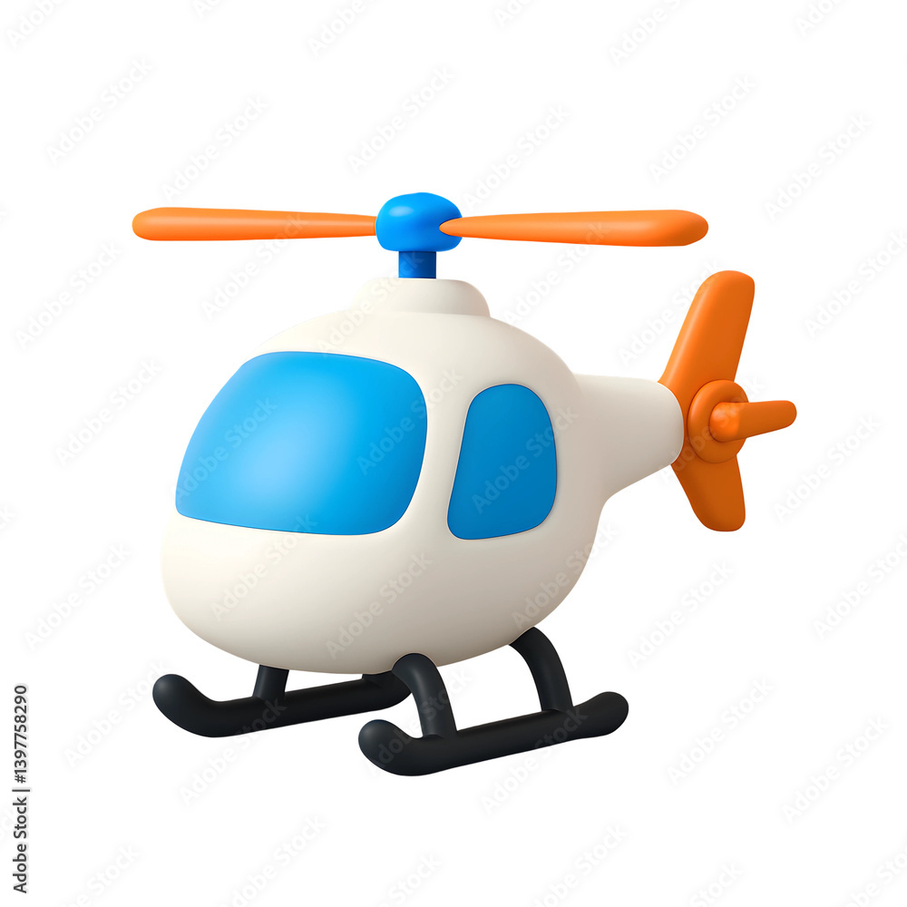 Poster 3d helicopter icon with transparency on a plain background featuring a playful design, suitable for 