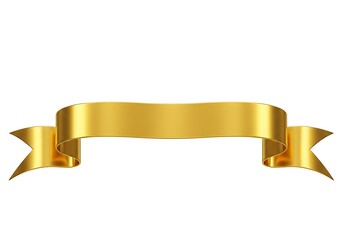 Golden ribbon on white background