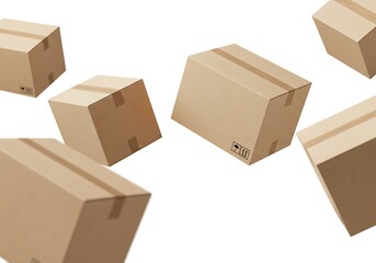 Fototapeta premium Cardboard box on white background