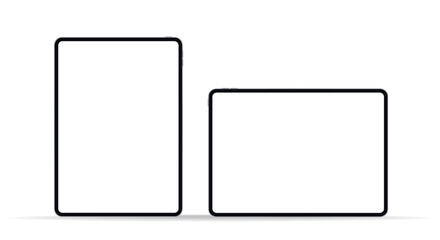 Modern tablet mockup front view, tablet mockup isolated on white background. For UI UX application and website presentation. Vector illustration
