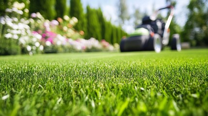 Vibrant Green Lush Grass Lawn Summer Garden Background Perfect for Landscaping Designs and Springtime Projects Fresh Cut Grass Meadow Scenery