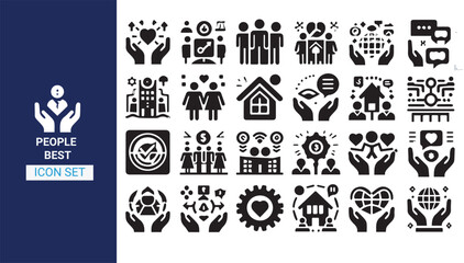 People group icon set. Team people. User profile symbol. Business Analysis - line vector icon set. Pixel perfect. Editable stroke. PEOPLE  Icon design 
