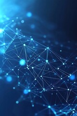 High-resolution blue technology background featuring glowing circuit lines and dots in a flat design vector illustration. Digital art with high detail, perfect for modern digital themes