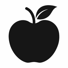 Apple silhouette vector icon on white background