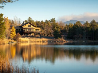 Obraz premium Mountain peak against yellow sun and dramatic landscape with warm backlighting and negative space below