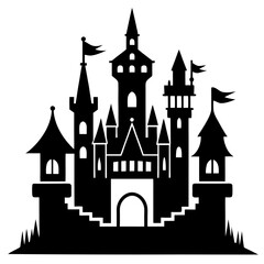 Fototapeta premium Castle Vector Silhouettes & SVG Icon, Castle Vector Icon