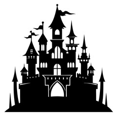 Obraz premium Castle Vector Silhouettes & SVG Icon, Castle Vector Icon