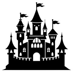 Castle Vector Silhouettes & SVG Icon, Castle Vector Icon