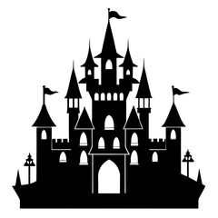Fototapeta premium Castle Vector Silhouettes & SVG Icon, Castle Vector Icon