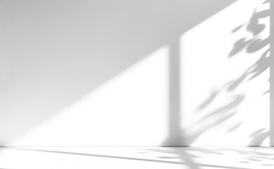 shadow overlay effects of realistic window and tree branch shadow with light blur on transparent...