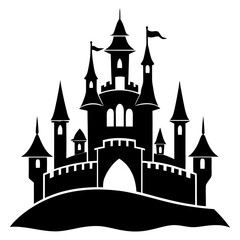 Obraz premium Castle Vector Silhouettes & SVG Icon, Castle Vector Icon
